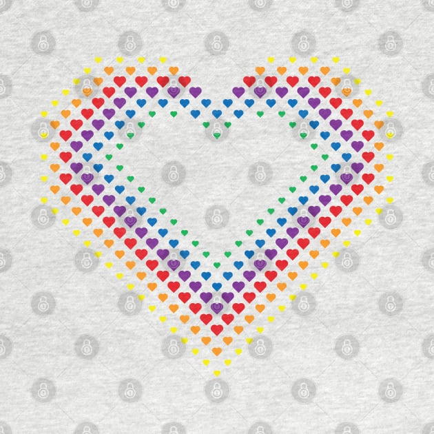 Halftone Heart Shaped Dots Rainbow Color by speedmanstudio